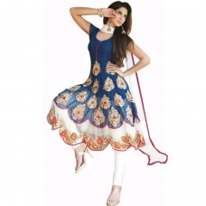 Janasya Women's Georgette Unstitched Dress Material (JNE-DR-BLUE_Blue)